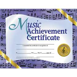Certificates Music 30/Pk 8.5 X 11 Achievement By Hayes School Publishing