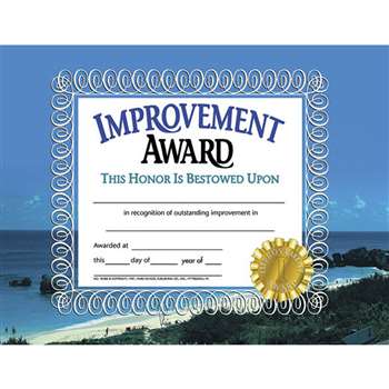 Certificates Improvement 30/Pk Award 8.5 X 11 By Hayes School Publishing