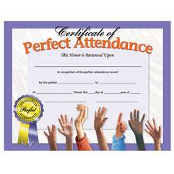 Certificates Perfect Attendance 30 Pk 8.5 X 11 Inkjet Laser By Hayes School Publishing