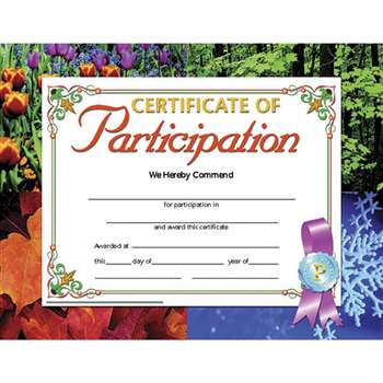 Certificates Of Participation 30 Pk 8.5 X 11 Inkjet Laser By Hayes School Publishing