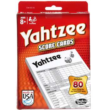 Yahtzee Score Pad By Hasbro Toy Group