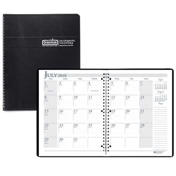 Academic Monthly Planner 8 1/2 X 11 Black Wirebound By House Of Doolittle
