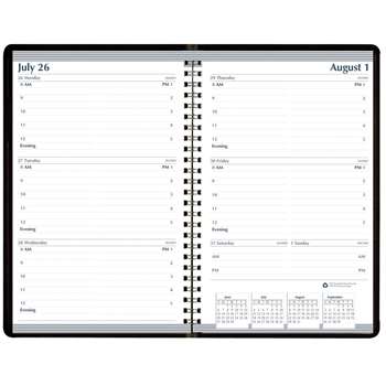Weekly Planner Black Cover Jul-Jul Fiscal Academic, HOD27702