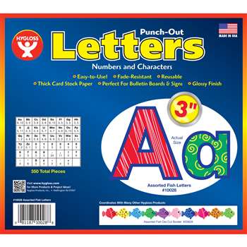 3&quot; Punch Out Letters Assorted Fish, HYG10028