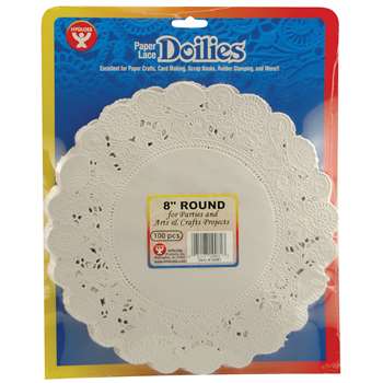 Doilies 8 White Round 100/Pk By Hygloss Products