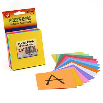 Rainbow Brights Pocket Cards 3X3 8 Ea Of 12 Colors + 4 White By Hygloss Products