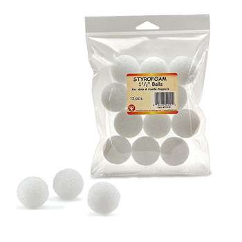 Styrofoam 1 1/2In Balls Pack Of 12 By Hygloss Products