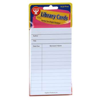 Bright Library Cards White 50 Count, HYG61435