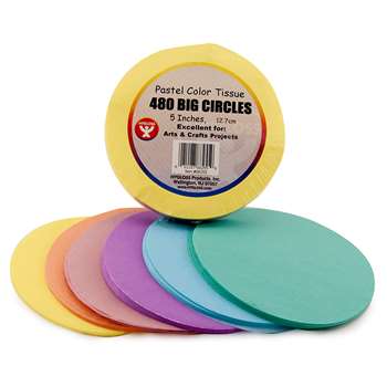 5" Tissue Circles Pastel 480 Pieces By Hygloss Products