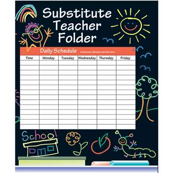 Substitute Folder Elem Kid-Drawn 9 X 11 W/ Pocket By Frank Schaffer Publications