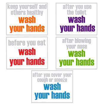 Wash Your Hands 5 Poster Set, ISMIMHS51P