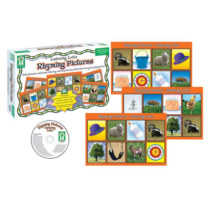 Rhyming Pictures Manipulatives Listening Lotto Age 4 & Up By Carson Dellosa