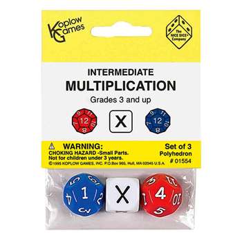 Intermediate Multiplication Dice 3Pk By Koplow Games