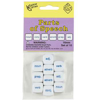 Parts Of Speech Dice Set Of 10, KOP18002