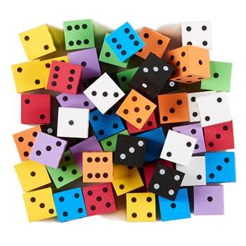 Asst 1&quot; Foam Spot Dice Bag Of 50, KOP18928