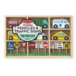 Wooden Vehicles And Traffic Signs By Melissa & Doug