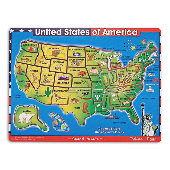 Usa Map Sound Puzzle By Melissa & Doug