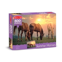 300 Pc Sunset Horses Cardboard Jigsaw, LCI8994