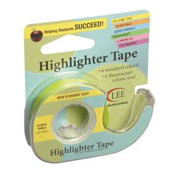 Removable Highlighter Tape Yellow By Lee Products