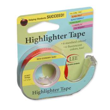Removable Highlighter Tape Orange By Lee Products