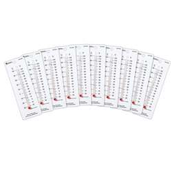 Student Thermometers 10/Pk 2 X 6 Plastic Backing By Learning Resources