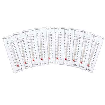 Student Thermometers 10/Pk 2 X 6 Plastic Backing By Learning Resources