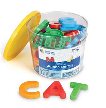Jumbo Magnetic Letters 40/Pk Uppercase 2-1/2 Bucket By Learning Resources