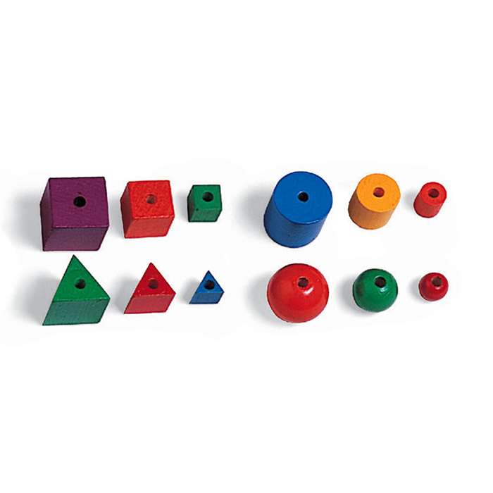 Attribute Beads 144/Pk 4 Shapes 3 Sizes By Learning Resources