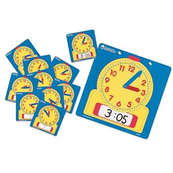 Write-On/Wipe-Off Clocks 10/Pk Student 4-1/2 Square By Learning Resources