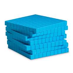 Base Ten Flats Plastic Blue 10/Pk 1X10X10Cm By Learning Resources