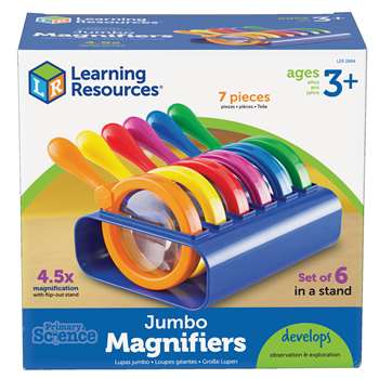 Primary Science Jumbo Magnifiers Set Of 6 In A Stand By Learning Resources