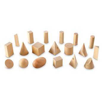 Wooden Geometric Solids Set Of 19 By Learning Resources