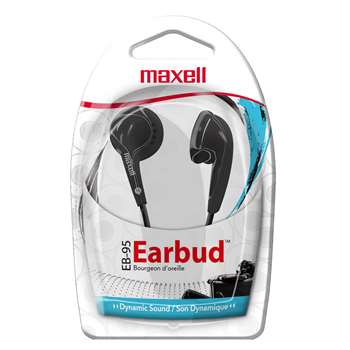 Maxell Budget Stereo Earbuds Black, MAX190560