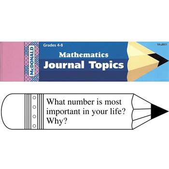 Journal Booklet Mathematics Gr 4-8 By Mcdonald Publishing