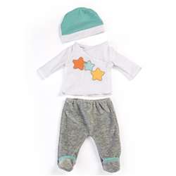 Gender Neutral Doll 2Pc Pajama Set &quot; Grey, MLE31222