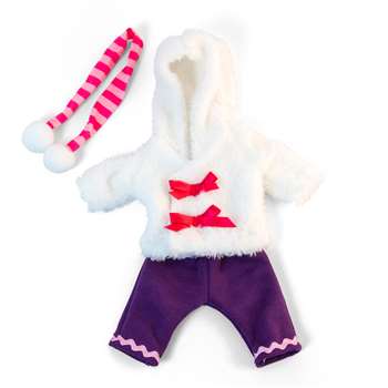 Doll Clothes Cold Weather White Fur Set, MLE31638