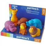 Pettinos Rubber Jungle Animals 6Pcs By Miniland Educational