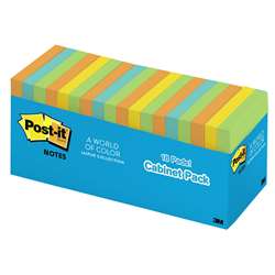 Post-It Notes In Cabinet Packs 3X3 Neon Colors 18 Pads By 3M