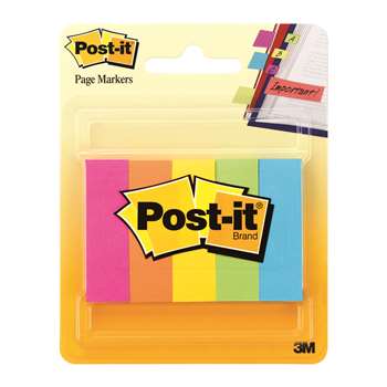Pg Markers Post It 5 Pads Per Pk Assorted Neon 591 X 1969 By 3M