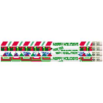 12Pk Happy Holidays From Your Teacher Pencils By Musgrave Pencil