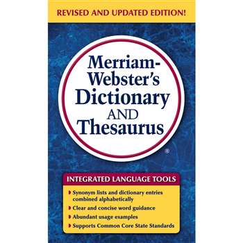 Merriam Websters Dictionary & Thesaurus Paperback, MW-8637