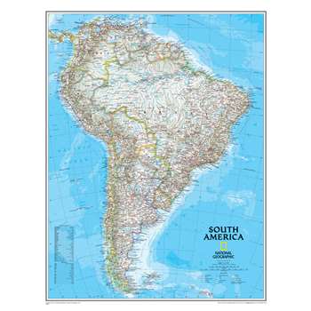 South America Wall Map 24 X 30 By National Geographic Maps