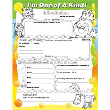 Fill Me In Posters Im One Of A Kind By North Star Teacher Resource