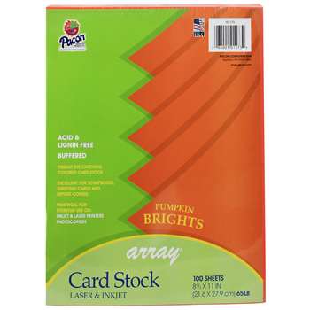 Array Card Stock Brights Pumpkin By Pacon