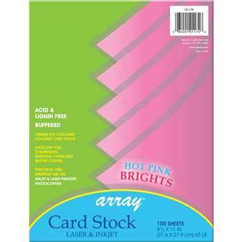 Array Card Stock Brights Hot Pink By Pacon