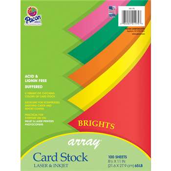 Array Card Stock Brights Assorted Colors By Pacon