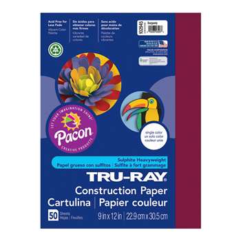 Tru-Ray Construction Paper 9 X 12 Burgundy By Pacon