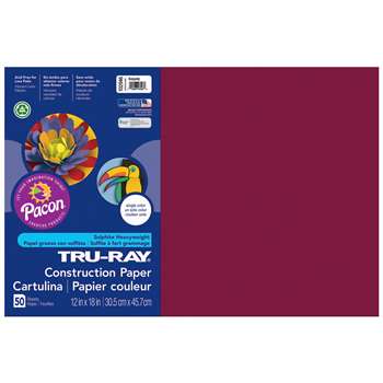 Tru-Ray Construction Paper 12 X 18 Burgundy By Pacon