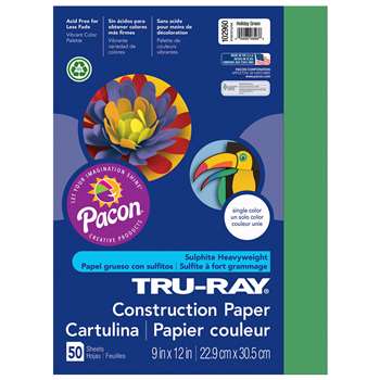 Tru-Ray Construction Paper 9 X 12 Holiday Green By Pacon