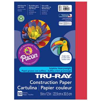 Tru-Ray Construction Paper 9 X 12 Holiday Red By Pacon